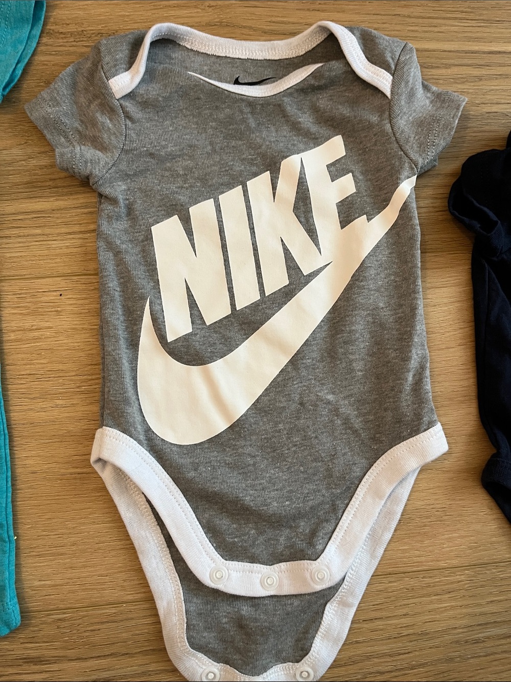 Nike Kids One-Piece Set in Blue, Gray, Navy & Olive Camo with Bib - Picture 8 of 11
